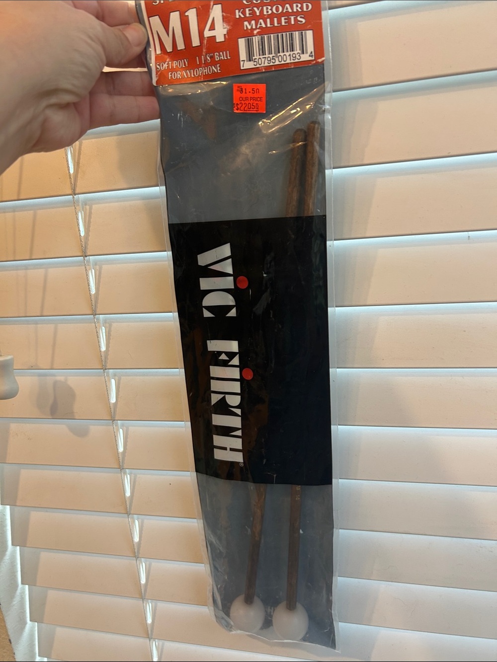 Vic Firth M14 Keyboard Mallets in Black Packaging - White Heads
